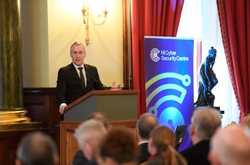 Ciaran speaking at cyber event