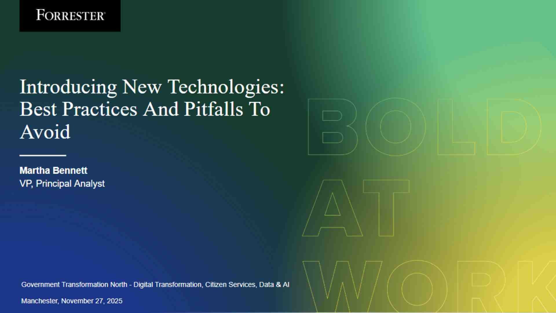 Forrester - Introducing New Technologies Forrester - Introducing New Technologies